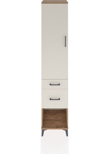 Hyperion Dolap 2 Raflı 2 Çekmeceli Tek Askılı 44X44X221 Çam-Aytaşı
