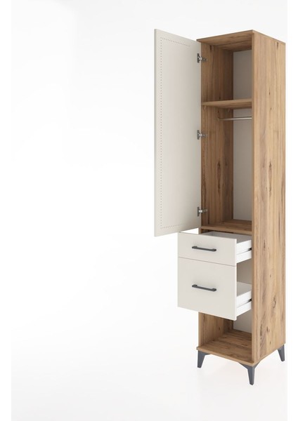 Hyperion Dolap 2 Raflı 2 Çekmeceli Tek Askılı 44X44X221 Çam-Aytaşı fırsatları