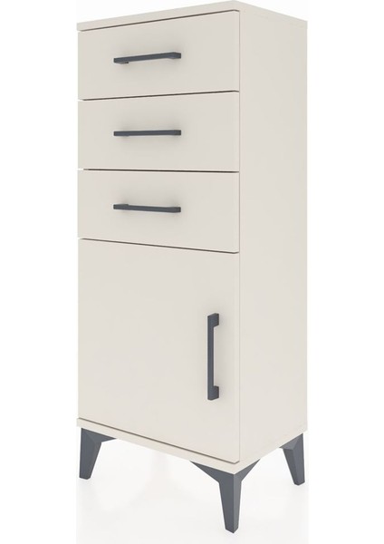 Arges Komodin Tek Raflı 3 Çekmeceli Tek Kapaklı 44X30X106 Aytaşı-Aytaşı modelleri