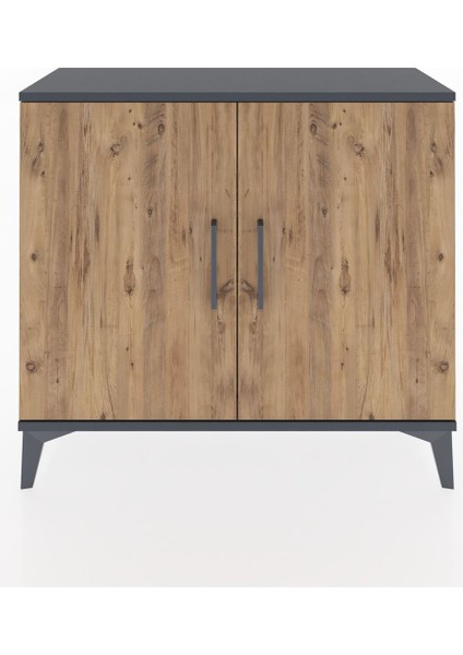 Arges Şifonyer Tek Raflı 2 Kapaklı 88X30X80 Antrasit-Çam