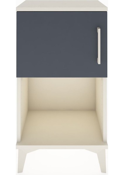 Arges Komodin 2 Raflı 2 Çekmeceli Tek Kapaklı 44X30X80 Aytaşı-Antrasit fiyatları