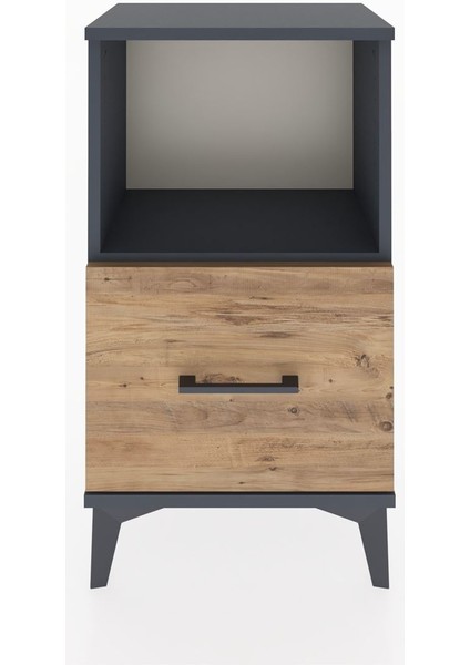 Arges Komodin Tek Çekmeceli 44X30X80 Antrasit-Çam fiyatları