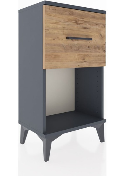 Arges Komodin Tek Çekmeceli 44X30X80 Antrasit-Çam modelleri