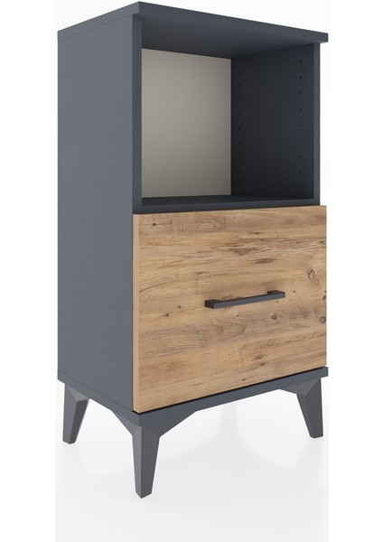 Arges Komodin Tek Çekmeceli 44X30X80 Antrasit-Çam fırsatları