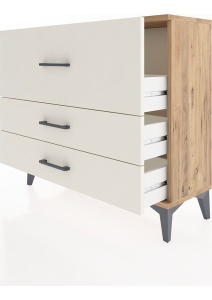 Arges Şifonyer 3 Çekmeceli 88X30X80 Çam-Aytaşı fırsatları