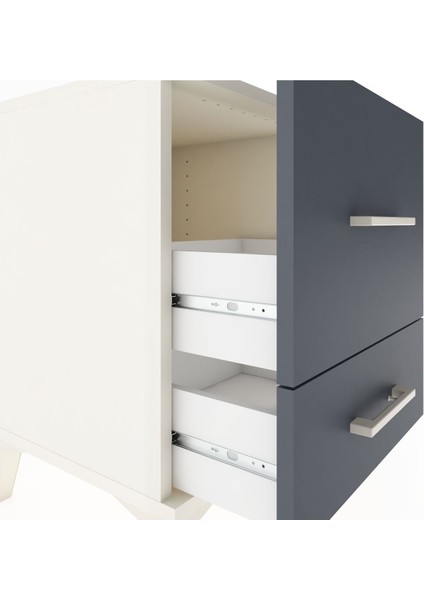 Hyperion Komodin 2 Çekmeceli 44X44X64 Aytaşı-Antrasit indirimleri