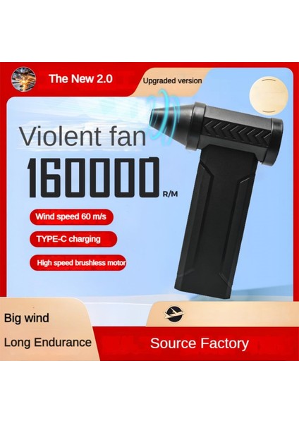 Sıkıştırılmış Hava Üfleyici 160000 Rpm Turbo Fan – 10000MAH Şarjlı Toz Fırçası, Basınçlı Hava Püskürtme Cihazı