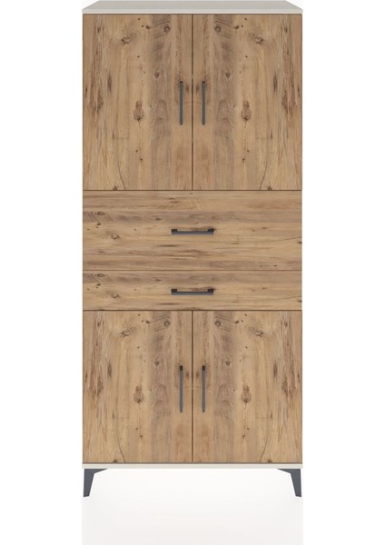 Hyperion Dolap 4 Raflı 2 Çekmeceli 4 Kapaklı 88X44X195 Aytaşı-Çam