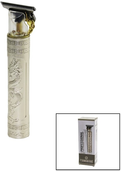 Powertec TR-8900 Parlaksakal- Ense- Saç Çizim Traş Makinesi USB Şarj Baskılı Gövdet Bıçak Hızlı Şarj Lityum Pil (4172)