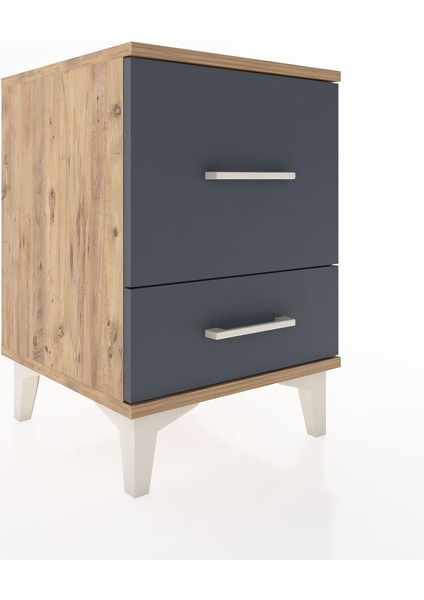 Hyperion Komodin 2 Çekmeceli 44X44X64 Çam-Antrasit fiyatları