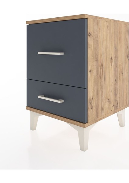 Hyperion Komodin 2 Çekmeceli 44X44X64 Çam-Antrasit modelleri