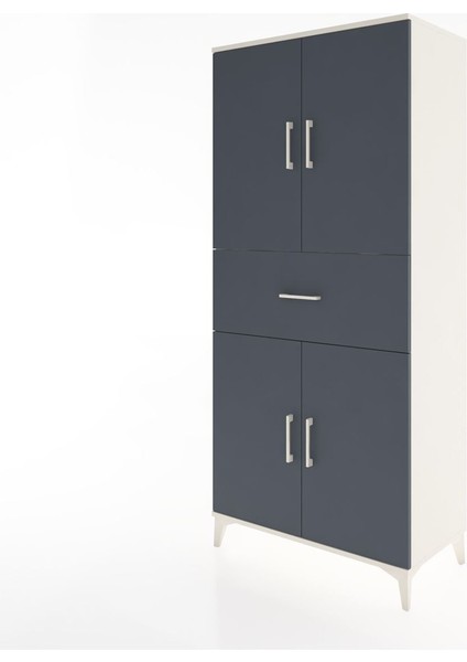 Hyperion Dolap 4 Raflı Tek Çekmeceli 4 Kapaklı 88X44X195 Aytaşı-Antrasit modelleri