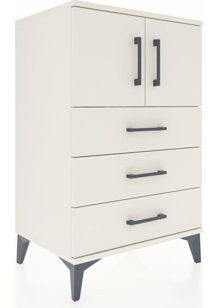 Hyperion Komodin Tek Raflı 3 Çekmeceli 2 Kapaklı 60X44X96 Aytaşı-Aytaşı fiyatları