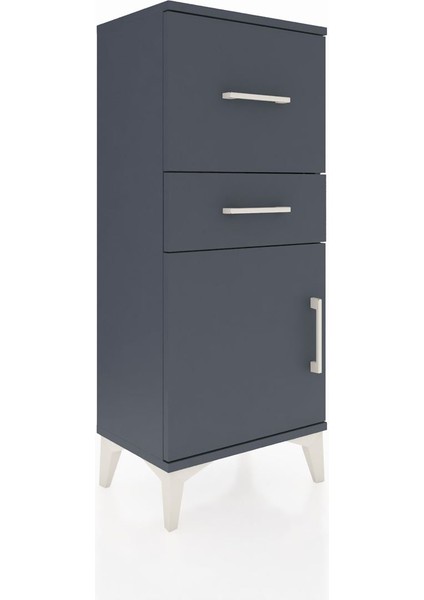 Arges Komodin Tek Raflı 2 Çekmeceli Tek Kapaklı 44X30X106 Antrasit-Antrasit fiyatları