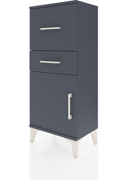 Arges Komodin Tek Raflı 2 Çekmeceli Tek Kapaklı 44X30X106 Antrasit-Antrasit modelleri