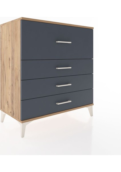 Hyperion Şifonyer 4 Çekmeceli 88X44X96 Çam-Antrasit fiyatları