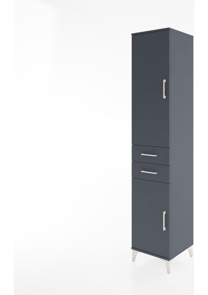 Hyperion Dolap 3 Raflı 2 Çekmeceli Tek Askılı 44X44X221 Antrasit-Antrasit modelleri