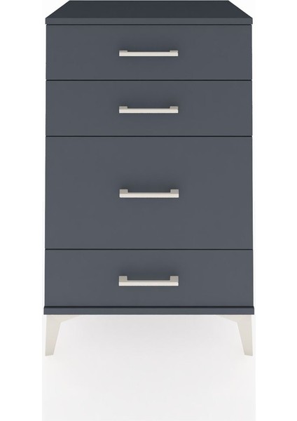 Hyperion Komodin 4 Çekmeceli 60X44X96 Antrasit-Antrasit