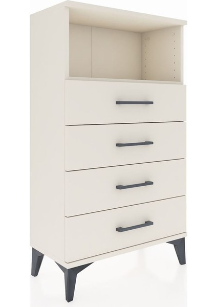 Arges Komodin Tek Raflı 4 Çekmeceli 60X30X106 Aytaşı-Aytaşı fırsatları