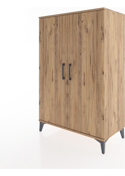 Hyperion Dolap Tek Raflı 2 Kapaklı Tek Askılı 88X44X134 Çam-Çam modelleri