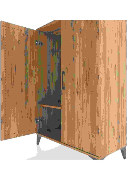 Hyperion Dolap Tek Raflı 2 Kapaklı Tek Askılı 88X44X134 Çam-Çam indirimleri
