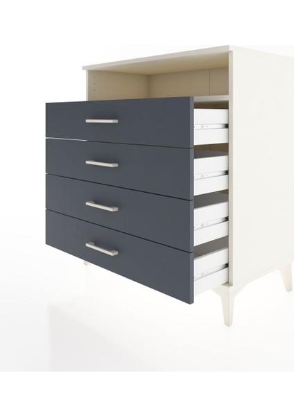 Hyperion Şifonyer Tek Raflı 4 Çekmeceli 88X44X96 Aytaşı-Antrasit fırsatları