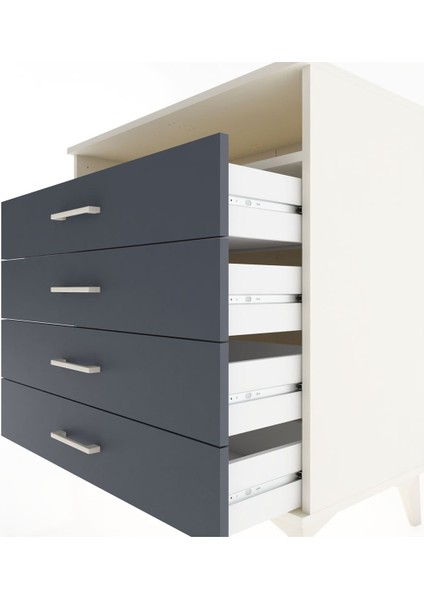 Hyperion Şifonyer Tek Raflı 4 Çekmeceli 88X44X96 Aytaşı-Antrasit indirimleri