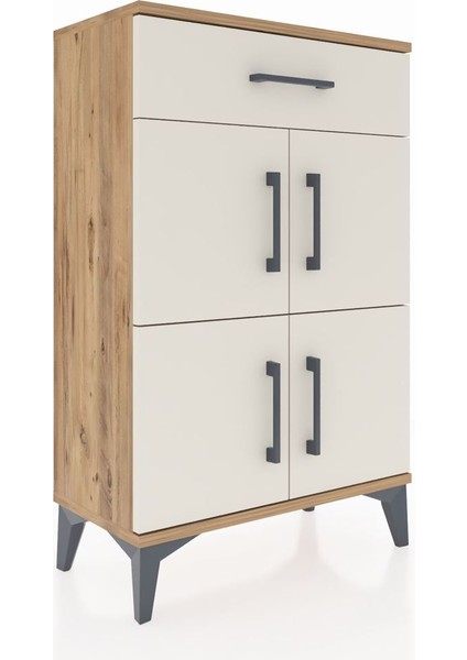 Arges Komodin Tek Raflı Tek Çekmeceli 4 Kapaklı 60X30X96 Çam-Aytaşı fiyatları