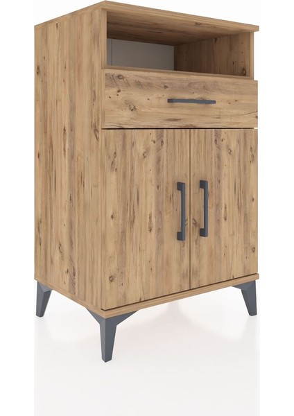 Hyperion Komodin 2 Raflı Tek Çekmeceli 2 Kapaklı 60X44X96 Çam-Çam fiyatları