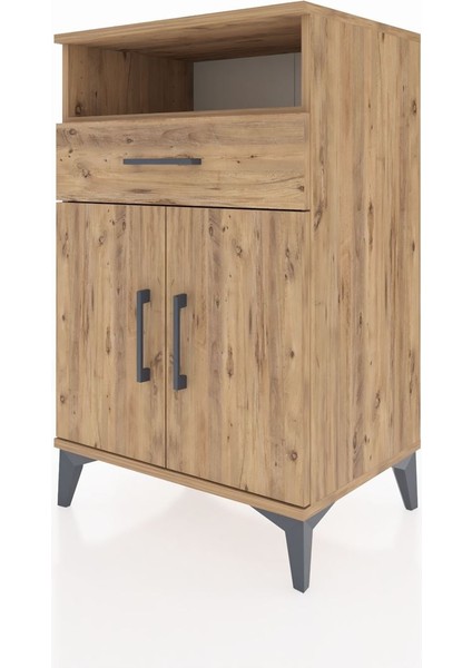 Hyperion Komodin 2 Raflı Tek Çekmeceli 2 Kapaklı 60X44X96 Çam-Çam modelleri