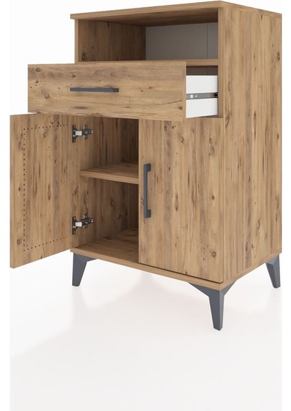 Hyperion Komodin 2 Raflı Tek Çekmeceli 2 Kapaklı 60X44X96 Çam-Çam fırsatları