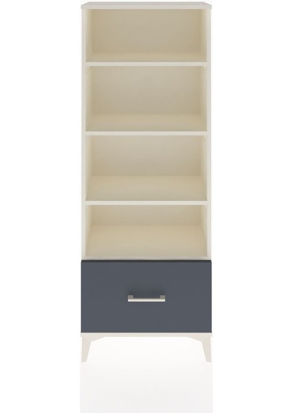 Arges Dolap 4 Raflı Tek Çekmeceli 60X30X163 Aytaşı-Antrasit