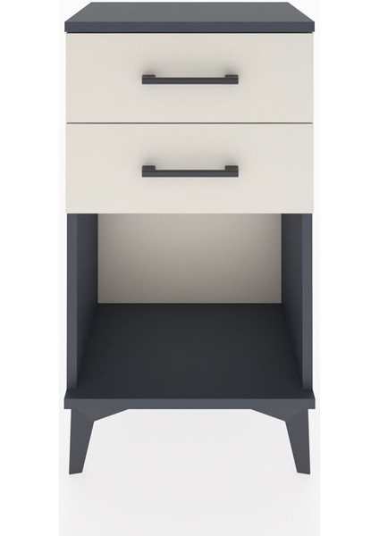 Arges Komodin 2 Çekmeceli 44X30X80 Antrasit-Aytaşı