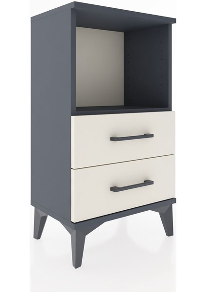 Arges Komodin 2 Çekmeceli 44X30X80 Antrasit-Aytaşı fırsatları