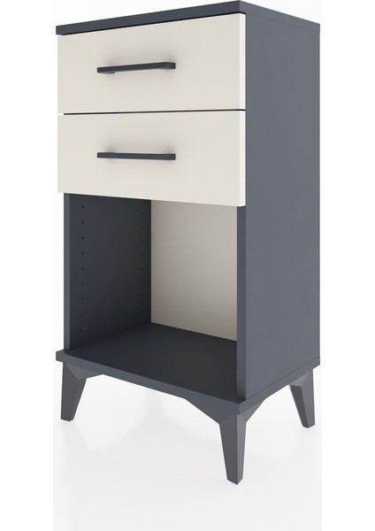 Arges Komodin 2 Çekmeceli 44X30X80 Antrasit-Aytaşı indirimleri