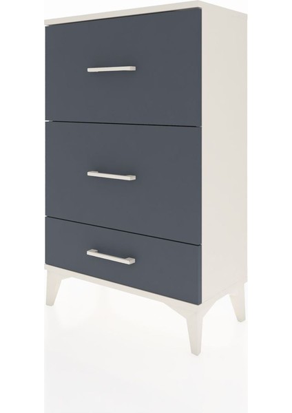 Arges Komodin 3 Çekmeceli 60X30X96 Aytaşı-Antrasit modelleri