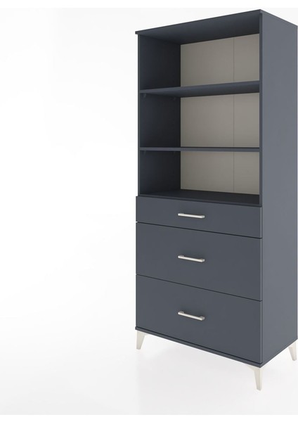 Hyperion Dolap 3 Raflı 3 Çekmeceli 88X44X195 Antrasit-Antrasit modelleri