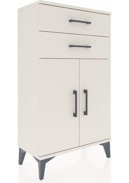 Arges Komodin Tek Raflı 2 Çekmeceli 2 Kapaklı 60X30X106 Aytaşı-Aytaşı fırsatları