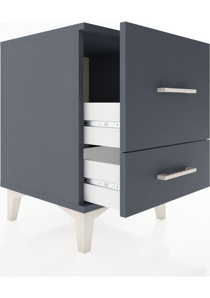 Hyperion Komodin 2 Çekmeceli 44X44X64 Antrasit-Antrasit fırsatları