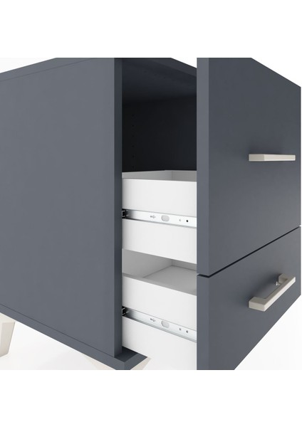 Hyperion Komodin 2 Çekmeceli 44X44X64 Antrasit-Antrasit indirimleri