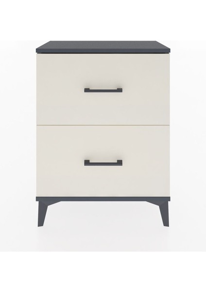 Arges Komodin 2 Çekmeceli 60X30X80 Antrasit-Aytaşı