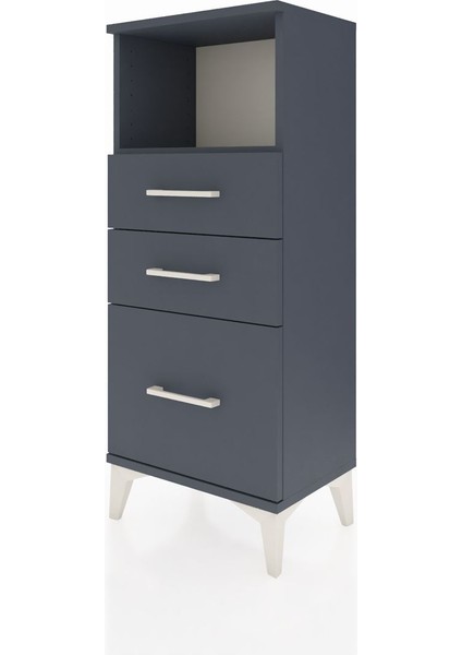 Arges Komodin Tek Raflı 3 Çekmeceli 44X30X106 Antrasit-Antrasit modelleri