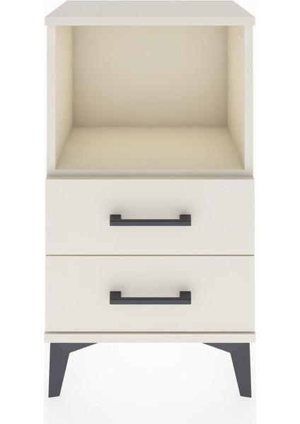Arges Komodin Tek Raflı 2 Çekmeceli 44X30X80 Aytaşı-Aytaşı