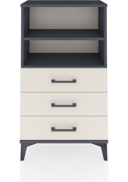 Arges Komodin 2 Raflı 3 Çekmeceli 60X30X106 Antrasit-Aytaşı fiyatları