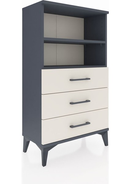 Arges Komodin 2 Raflı 3 Çekmeceli 60X30X106 Antrasit-Aytaşı modelleri