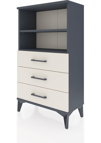 Arges Komodin 2 Raflı 3 Çekmeceli 60X30X106 Antrasit-Aytaşı indirimleri