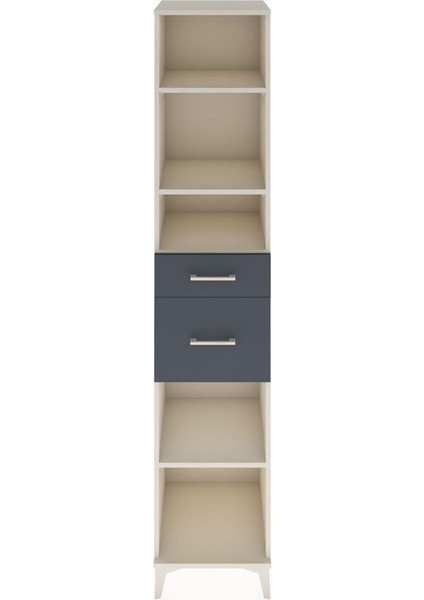 Hyperion Dolap 4 Raflı 2 Çekmeceli 44X44X221 Aytaşı-Antrasit