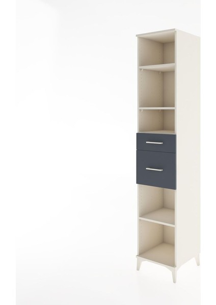 Hyperion Dolap 4 Raflı 2 Çekmeceli 44X44X221 Aytaşı-Antrasit modelleri