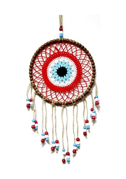 Kırmızı Motifli Renkli Boncuklu El Yapımı Duvar Süsü modelleri