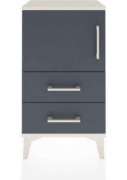 Arges Komodin 2 Raflı Tek Çekmeceli Tek Kapaklı 44X30X80 Aytaşı-Antrasit fiyatları